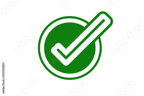 Green check mark inside a rounded circle