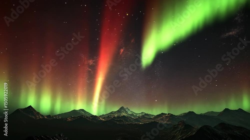 aurora borealis over the mountains