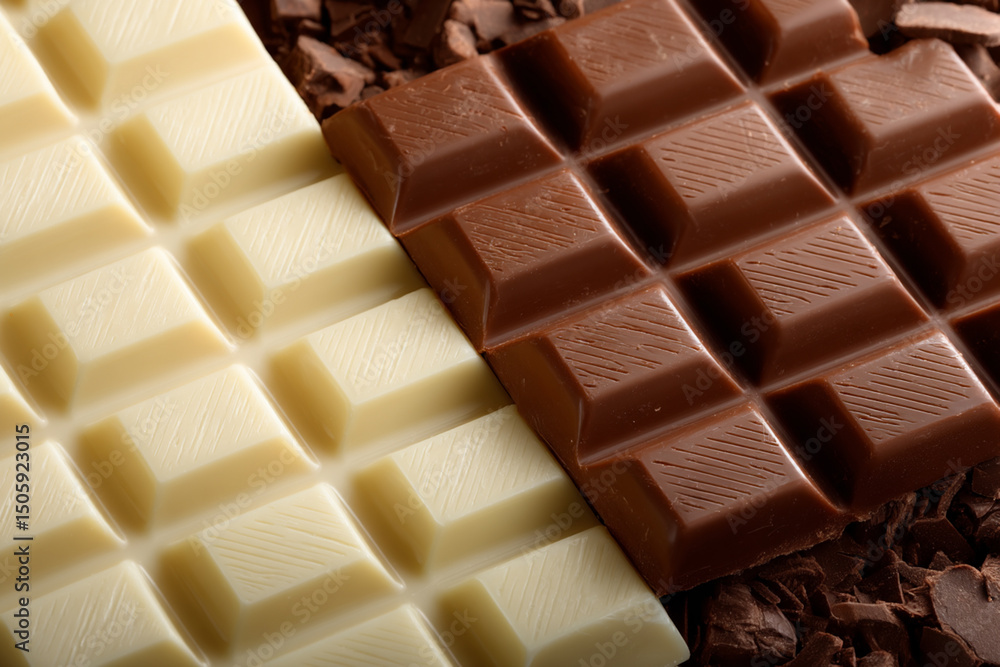 Fototapeta premium Whit Chocolate & Milk Chocolate