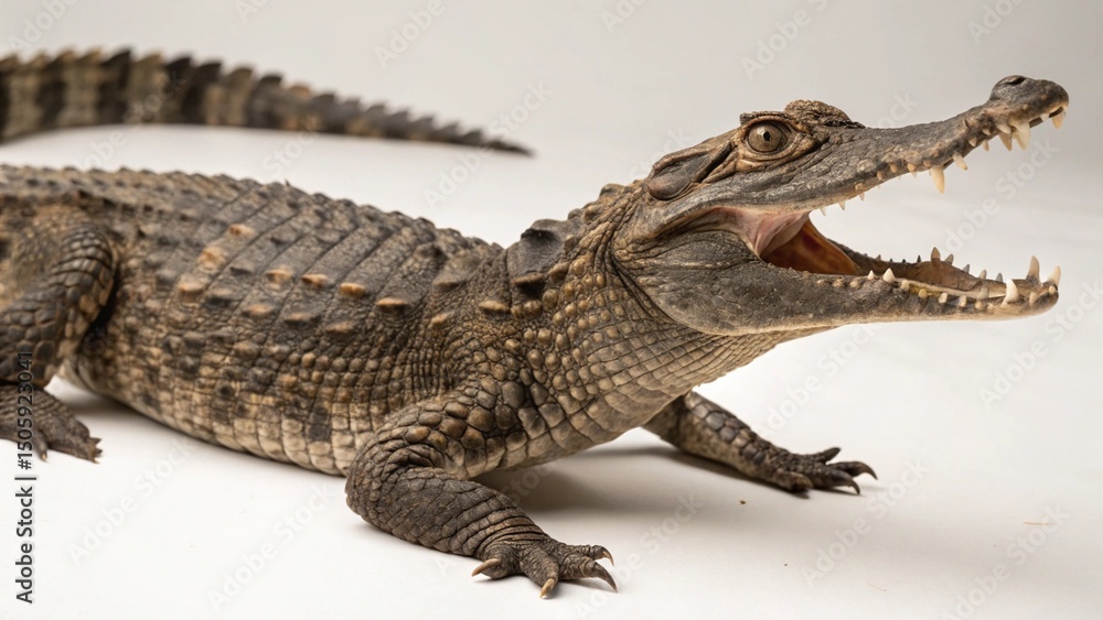 Naklejka premium Dwarf Crocodile on studio background