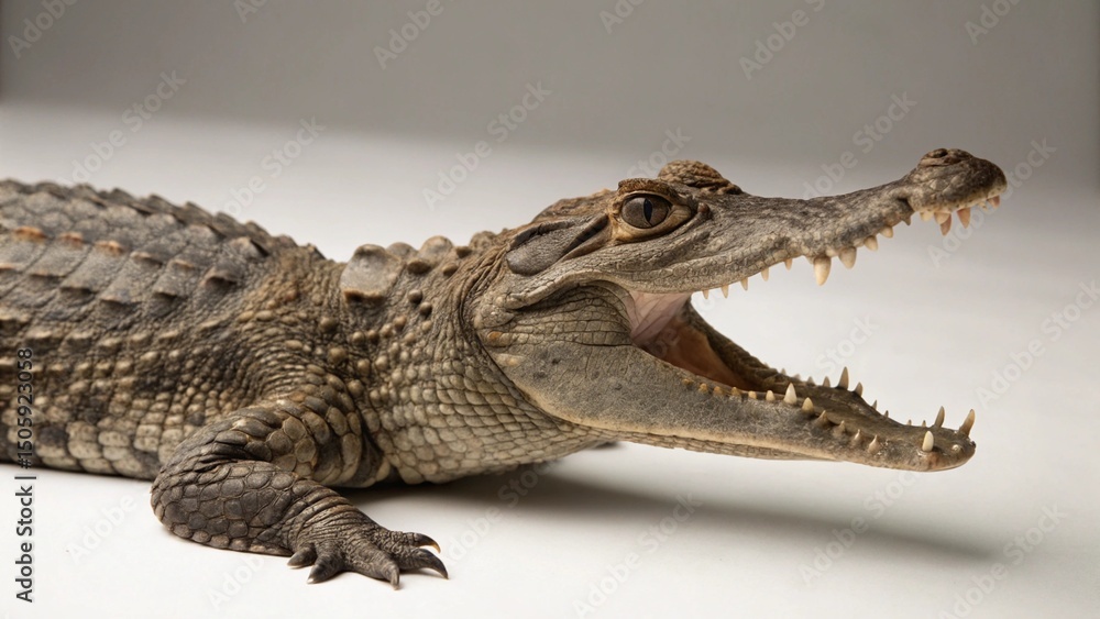 Fototapeta premium Dwarf Crocodile on studio background