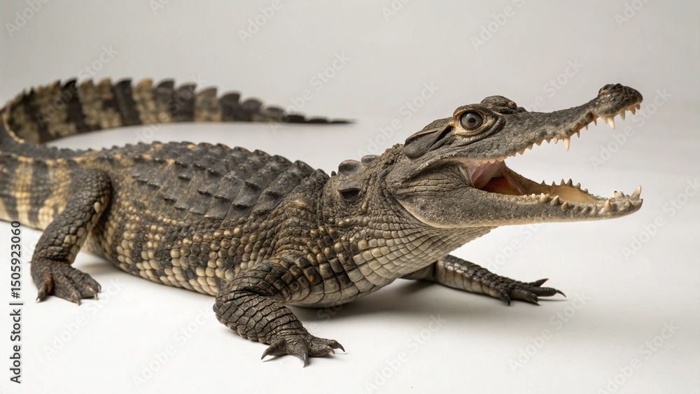 Fototapeta premium Dwarf Crocodile on studio background