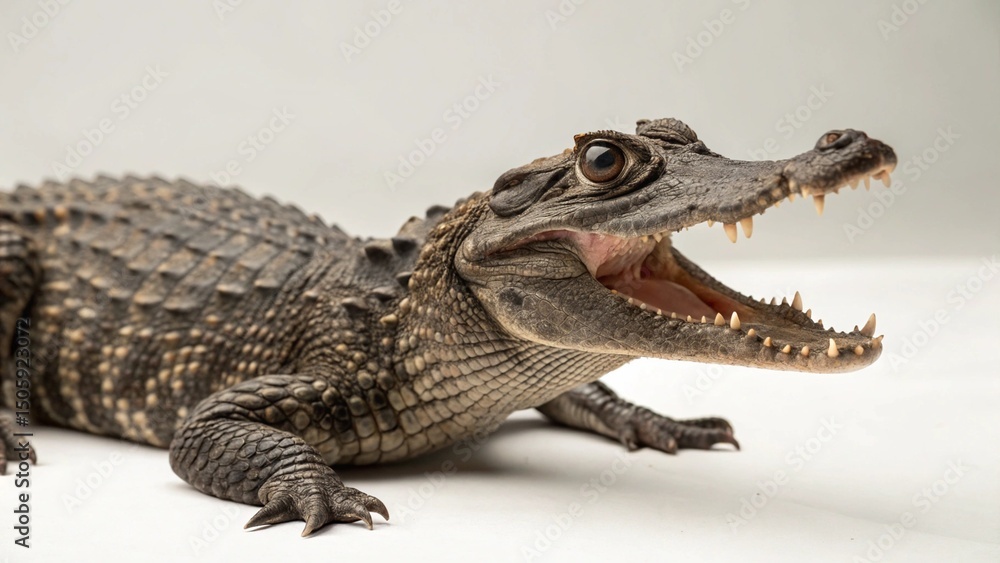 Naklejka premium Dwarf Crocodile on studio background