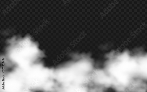 Dense, realistic white smoke or fog mist effect. Ideal for atmospheric backgrounds, special effects, mysterious scenes, or abstract design elements.