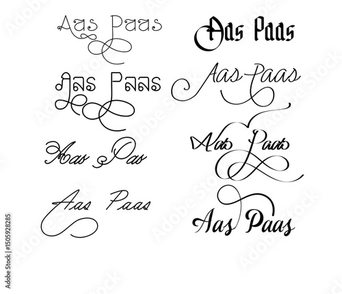 Aas Paas Text Logo – Modern Stock Vector Typography Logo, Custom Monogram & Emblem Design