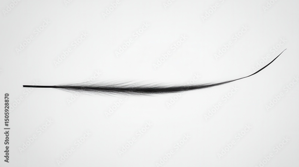 Delicate Black Feather Isolated on White Background Symbolizing Freedom and Lightness in Nature Delicate Black Feather Isolated on White Background Symbolizing Freedom and Lightness in Nature