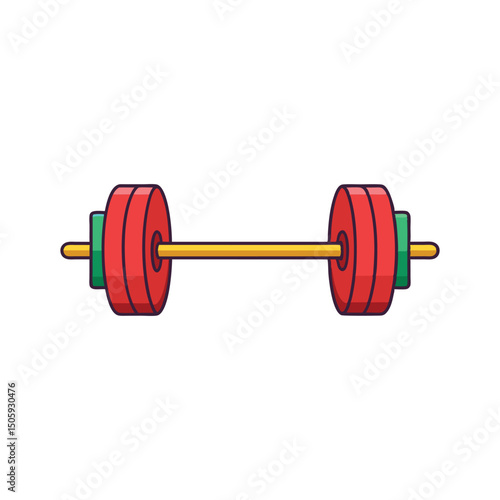 Gym Barbell Vector Illustration on White Background