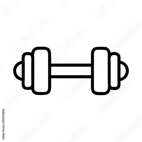 Dumbbell Line Icon for Fitness and Workout Concepts