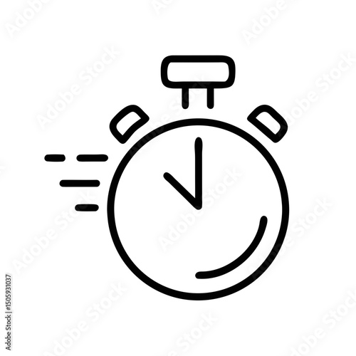 Fast Stop Watch Icon Outline for Speed and Timer Concepts