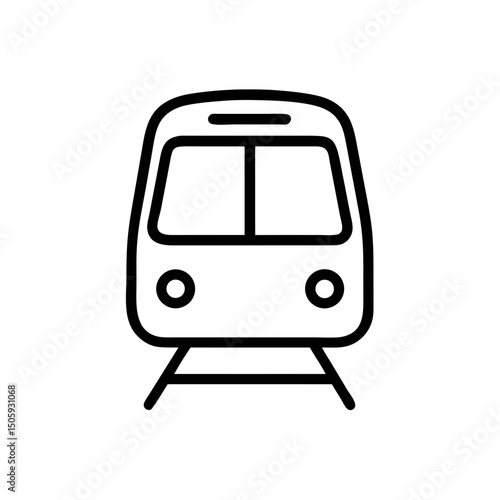 Train Icon Outline for Railway, Metro, and Urban Transport Design