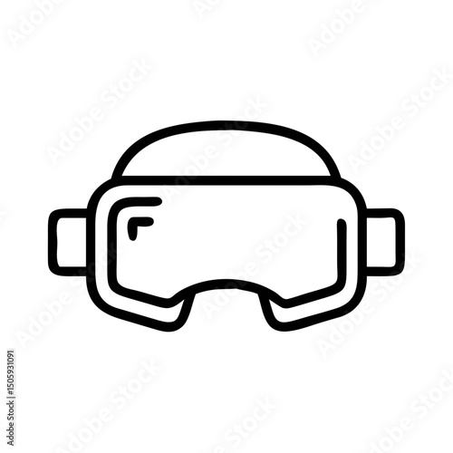 Ski Goggles Icon Outline for Winter Sports and Safety Gear