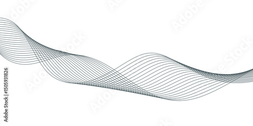 abstract Grey wave line background on white background.	