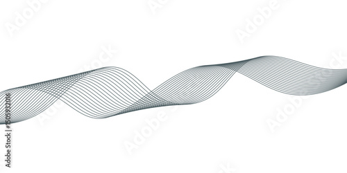 abstract Grey wave line background on white background.	