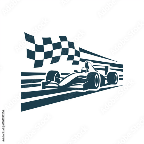Abu Dhabi Grand Prix Race Car Checkered Flag