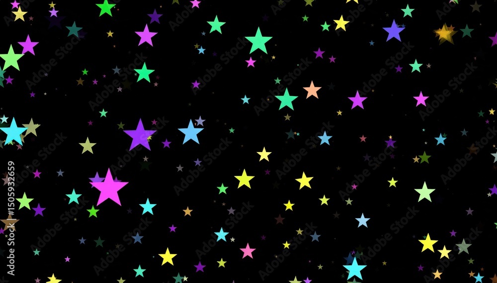 Dazzling display of colorful stars on black background, cosmic spectacle colorful Dazzling display of colorful stars on black background, cosmic spectacle colorful