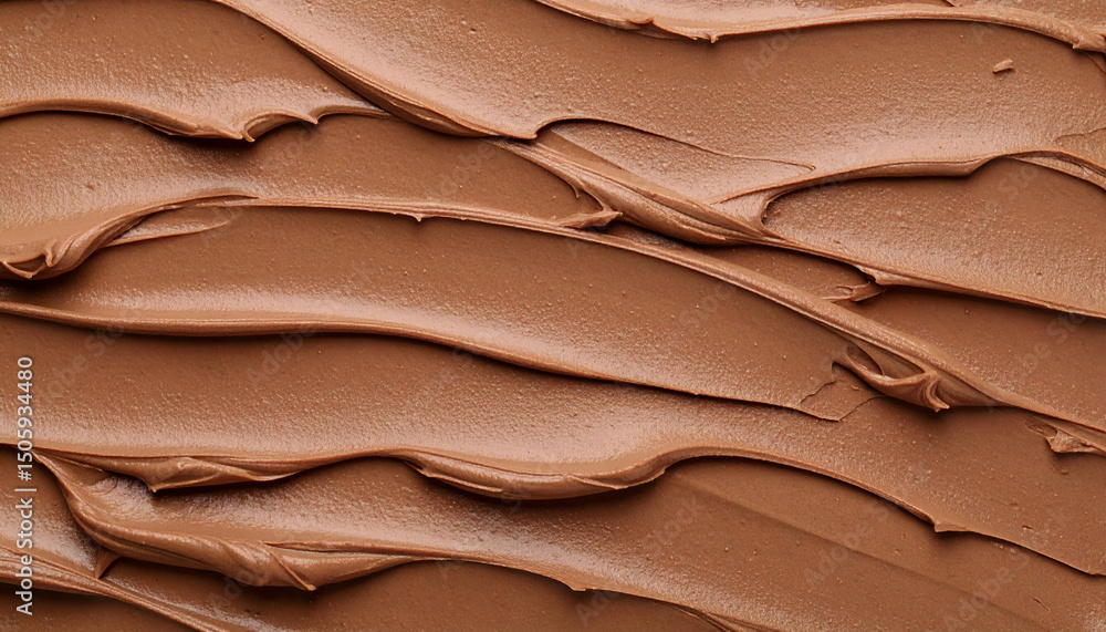 Obraz premium Melted milk chocolate swirls creating a smooth texture
