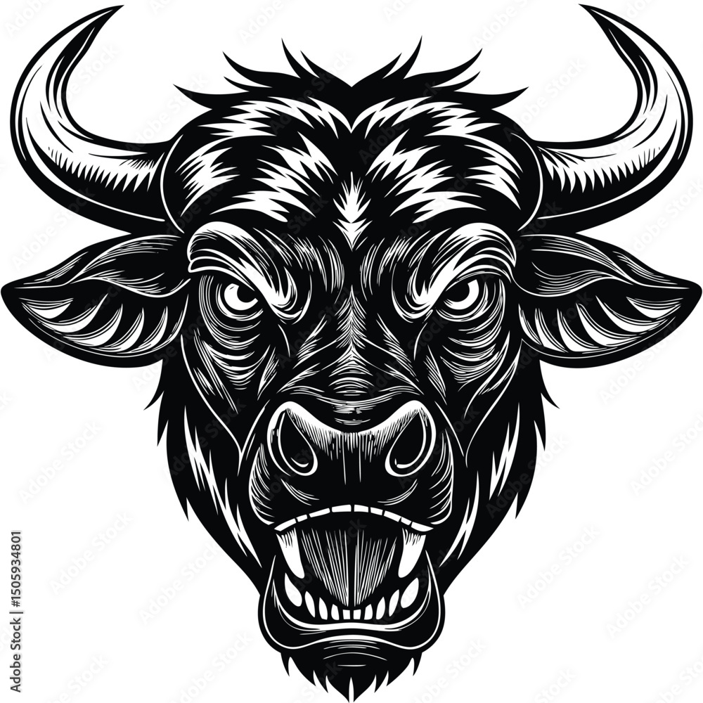 Angry bull head graphic (2) Angry bull head graphic (2)