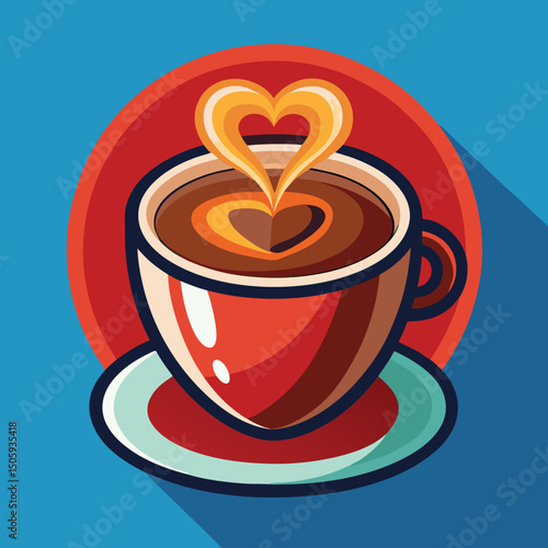 I Love Coffee Realistic Detailed Drawing Art