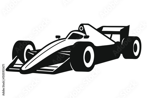Formula One Car Vector Illustration - Sleek Racing Icon for Motorsport, Speed, and Grand Prix-Themed Designs