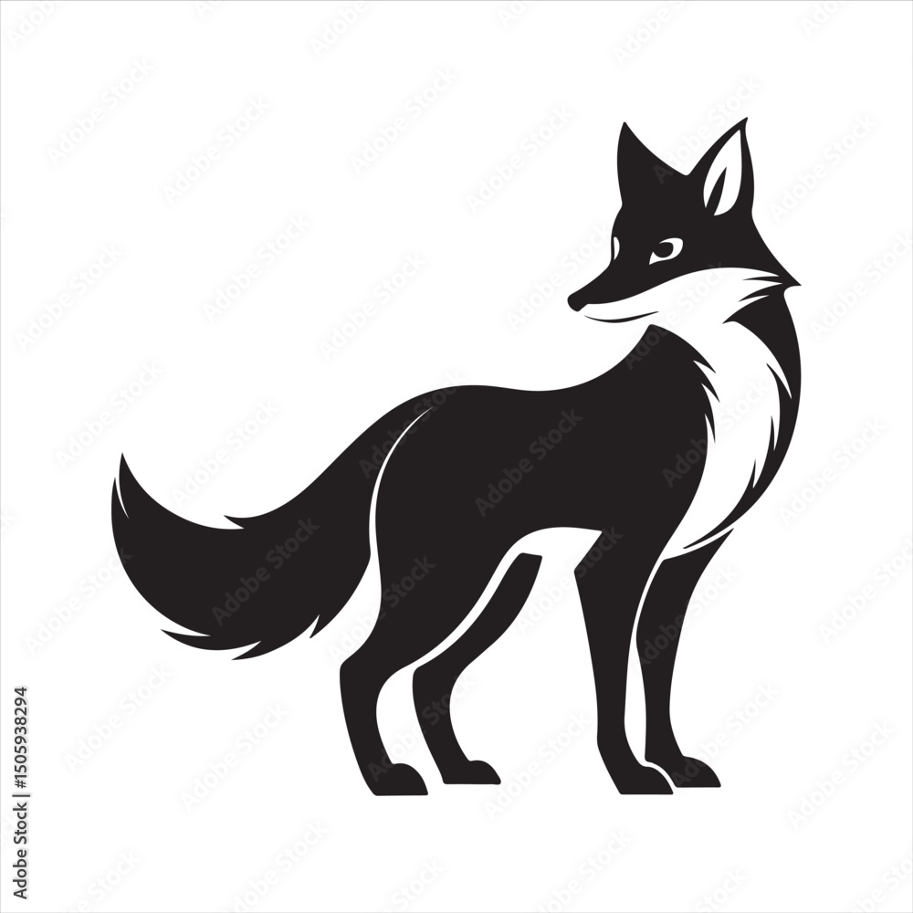 Red fox silhouette vector Red fox silhouette vector
