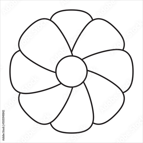 A vector illustration of a flower fan propeller or ventilator with a ribbon bow, isolated on a white background, perfect for nature, air, or gift designs