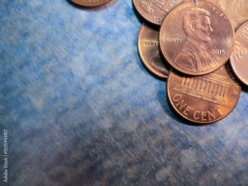 Concept Showing US Pennies for Background Art