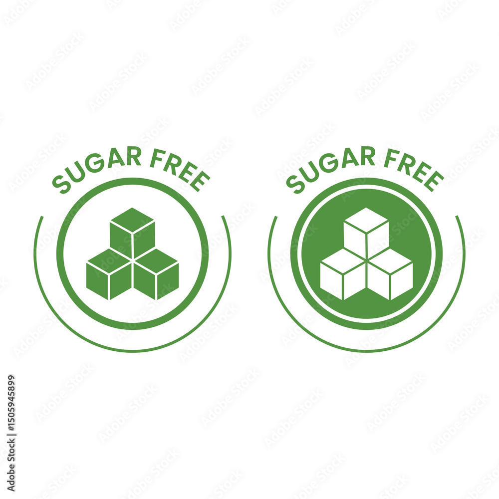 Obraz premium Sugar-free icon illustration symbols isolated on a white background 