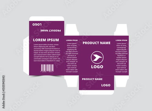 Packaging Design Template Purple With Logo Brand Name Product Vector Illustration