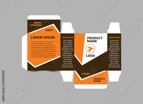 Packaging Design Template Brown And Orange With Logo Brand Name Product Vector Illustration