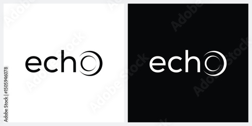 typography text echo logo design vector template