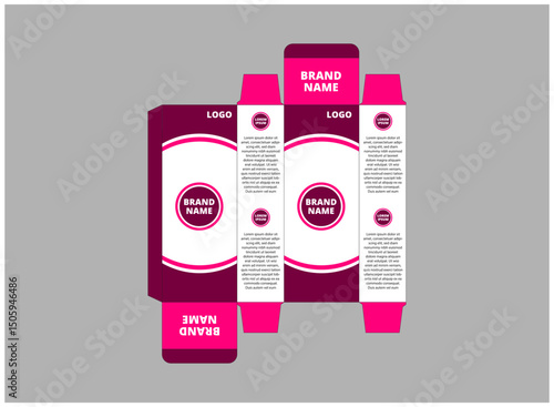 Packaging Design Template Product Pink And Purple With Logo Brand Name Product Vector Illustration