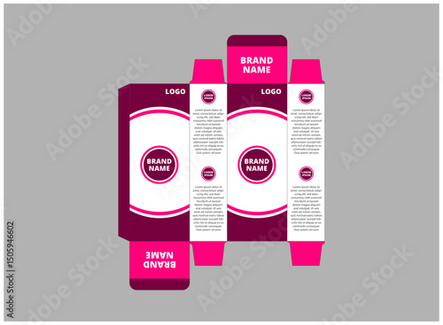 Packaging Design Template Product Pink And Purple With Logo Brand Name Product Vector Illustration