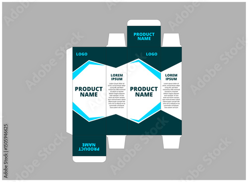 Packaging Design Template Product Blue With Logo Brand Name Product Vector Illustration