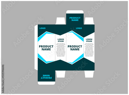 Packaging Design Template Product Blue With Logo Brand Name Product Vector Illustration