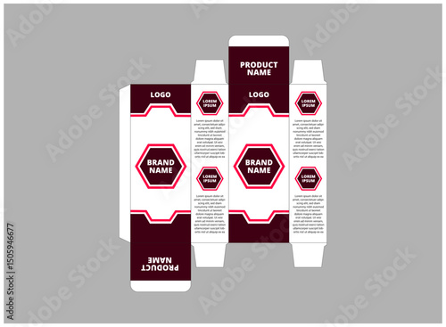 Packaging Design Template Product Pink With Logo Brand Name Product Vector Illustration