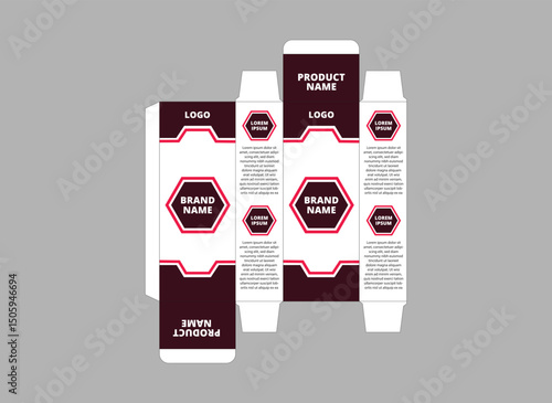 Packaging Design Template Product Pink With Logo Brand Name Product Vector Illustration