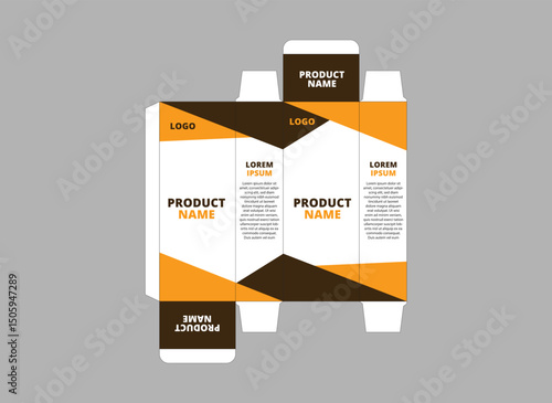 Packaging Design Template Product Brown With Logo Brand Name Product Vector Illustration