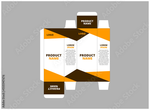 Packaging Design Template Product Brown With Logo Brand Name Product Vector Illustration