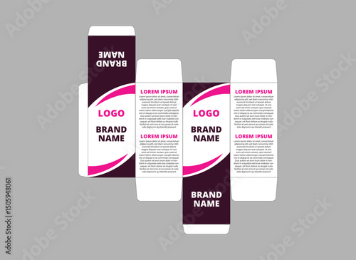 Packaging Design Template Product Purple And Pink With Logo Brand Name Product Vector Illustration