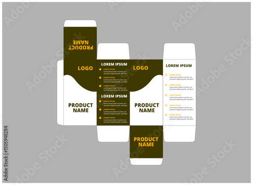 Packaging Template Design Product Brown With Logo Brand Name Product Vector Illustration