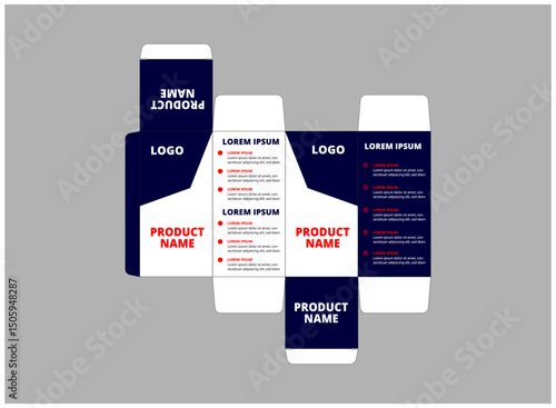 Packaging Template Design Product Blue And Pink With Logo Brand Name Product Vector Illustration