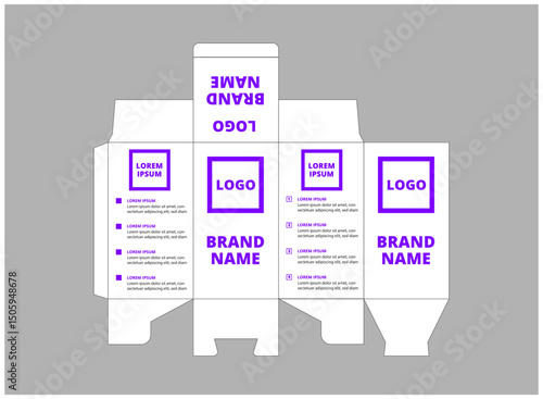 Packaging Template Design Product Purple With Logo Brand Name Product Vector Illustration