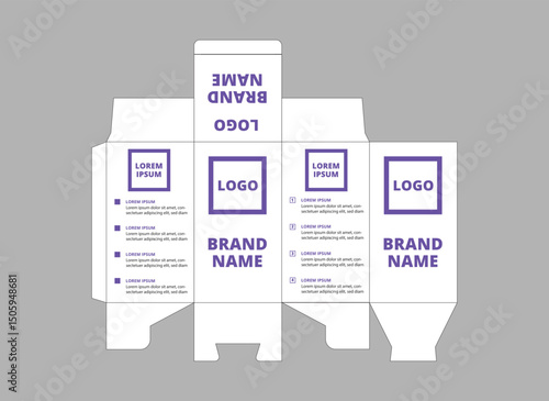 Packaging Template Design Product Purple With Logo Brand Name Product Vector Illustration