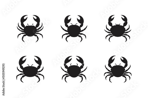 crab claws raised line art silhouette vector