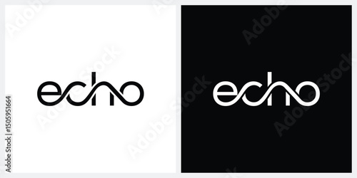 echo logo design vector, typography echo graphic icon concept