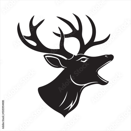 white tailed deer silhouette vector