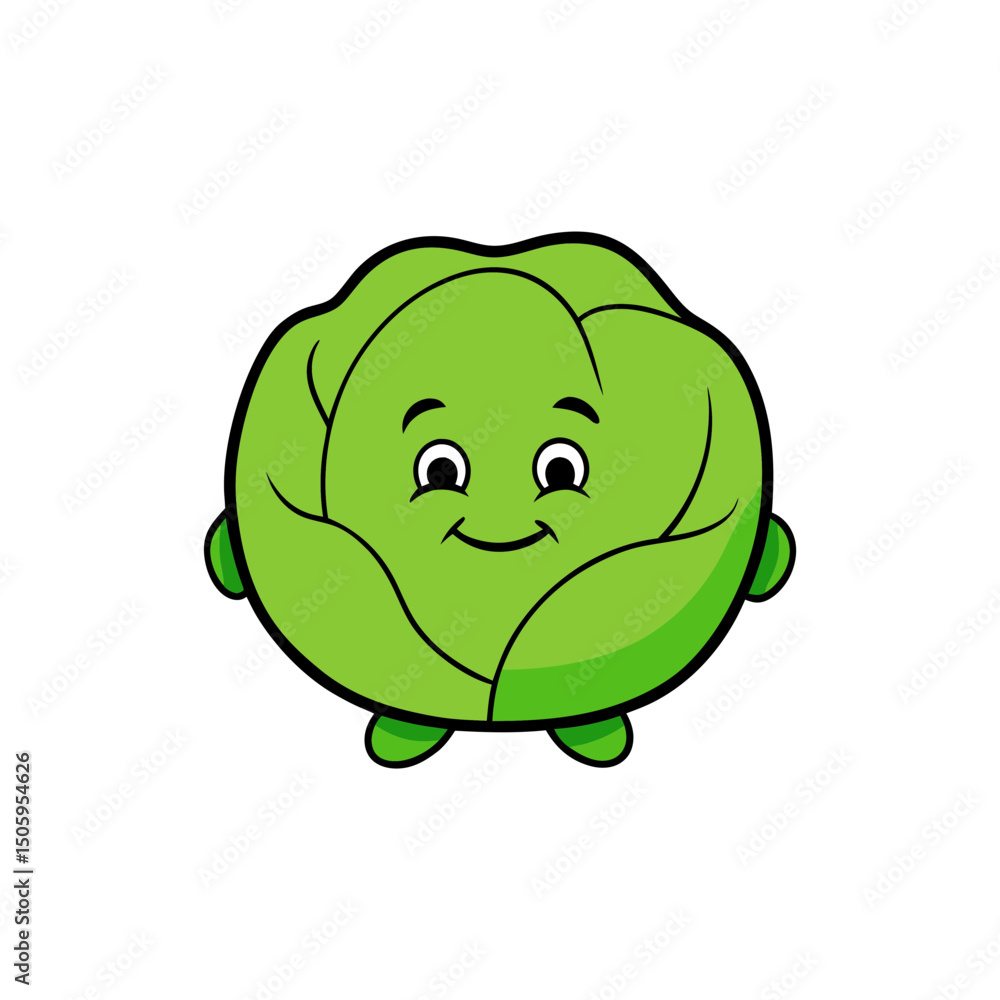 Fototapeta premium Brussels Sprout cartoon vector