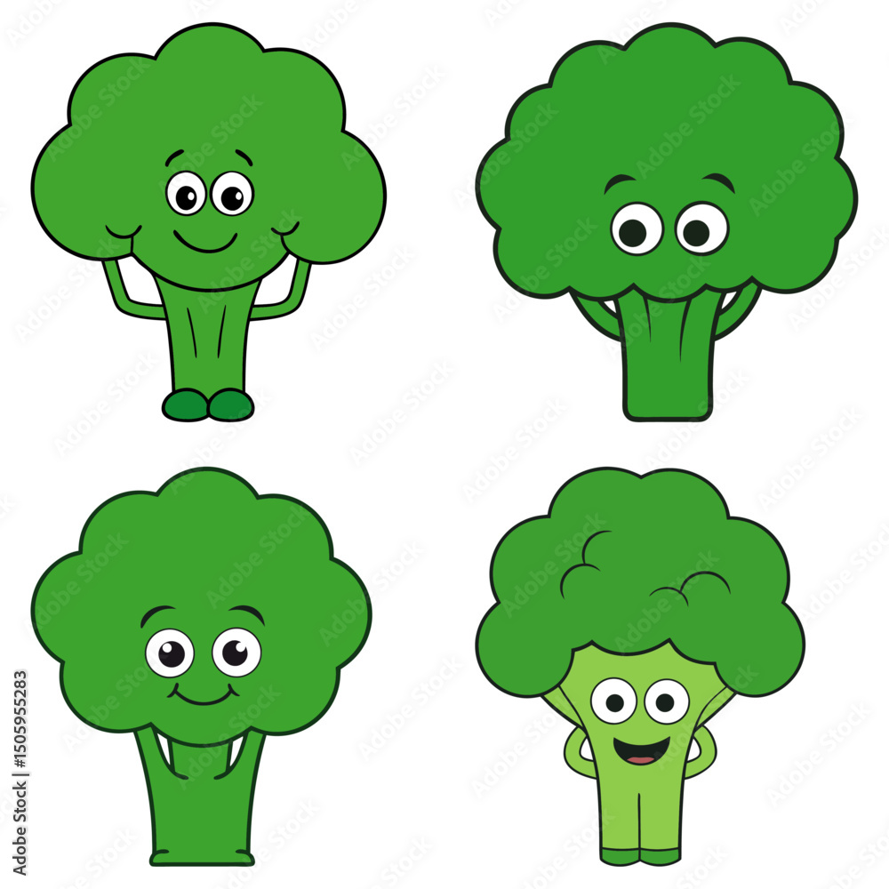 Fototapeta premium Broccoli cartoon vector