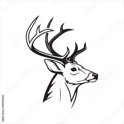 white tailed deer silhouette vector