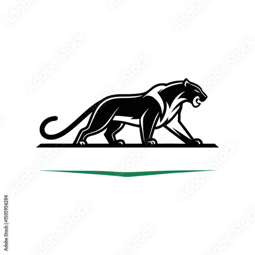 creami un logo con una pantera silhouette vector